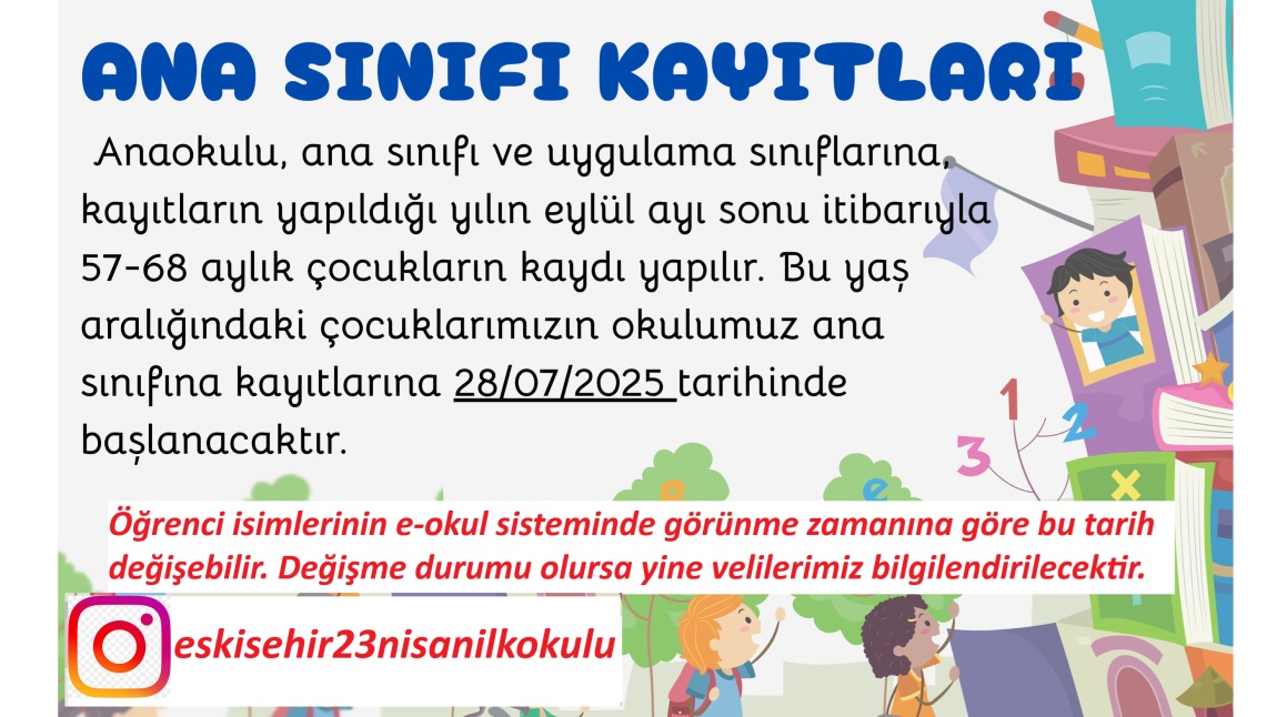 2025-2026 Eğitim-Öğretim Yılı Kayıt İşlemleri Bilgilendirme Duyurusu